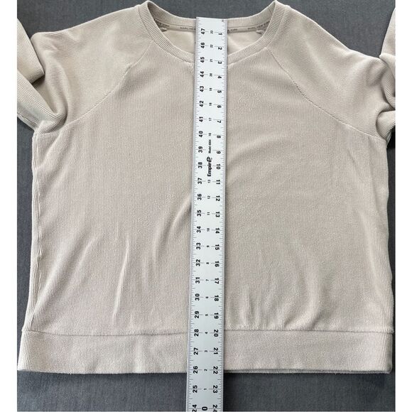 Andrew Marc Pullover Sweatshirt Mens M Beige Textured Casual Minimal Soft - Picture 5 of 8